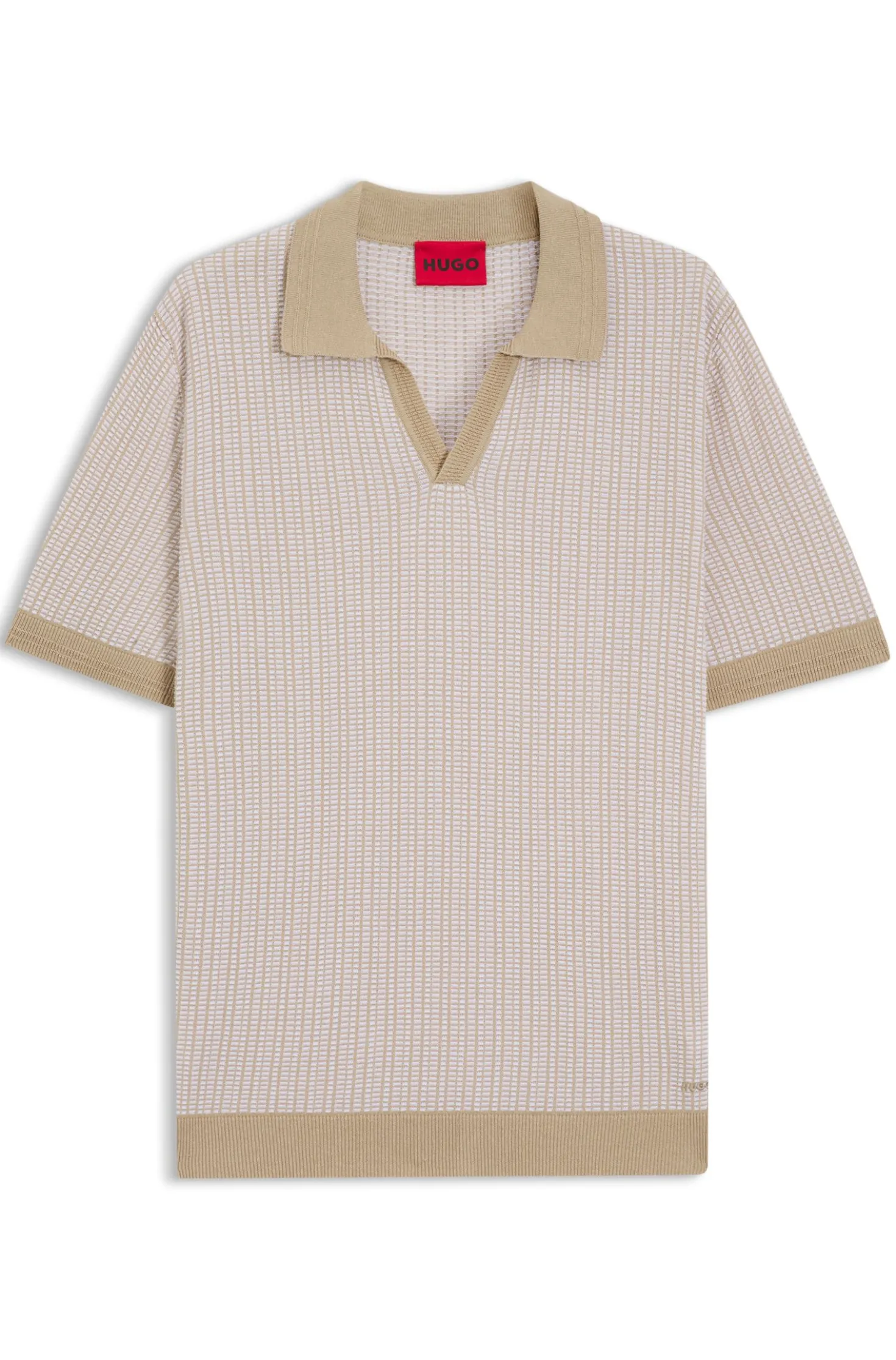 Johhny-collar sweater in cotton and linen
