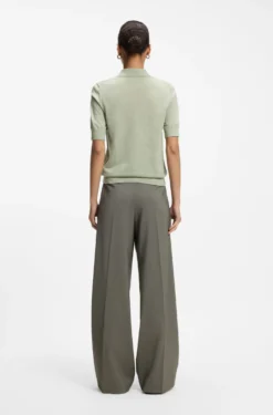 Knit polo in superfine merino wool