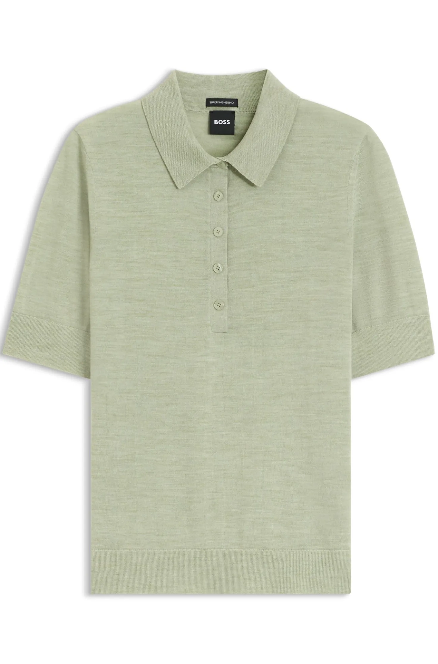 Knit polo in superfine merino wool
