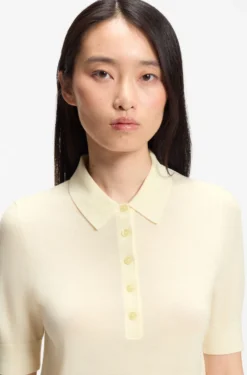 Knit polo in superfine merino wool