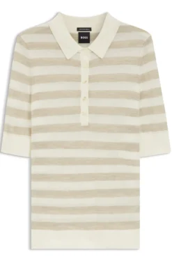 Knit polo in superfine merino wool
