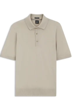Knit polo in virgin wool