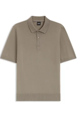 Knit polo in virgin wool