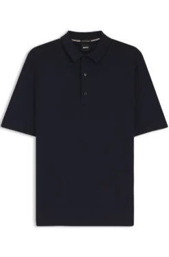 Knit polo in virgin wool