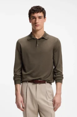Knit polo in wool, silk and cashmere