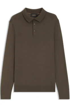 Knit polo in wool, silk and cashmere