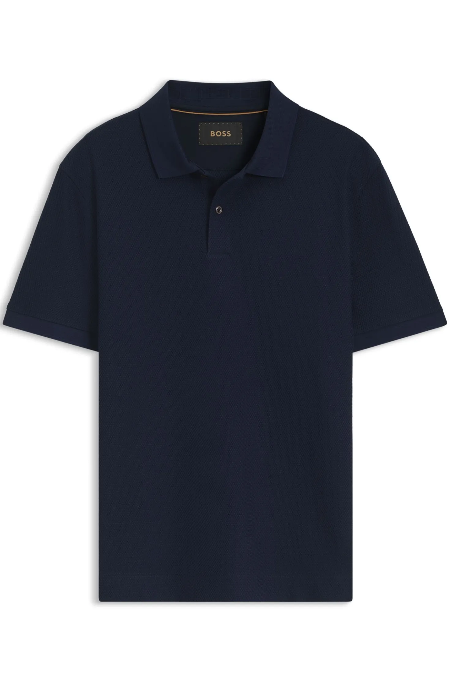Knit polo shirt in two-tone cotton