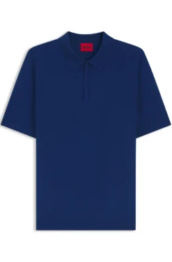 Knit polo with covered placket