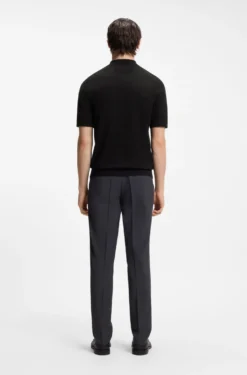 Knit polo with covered placket