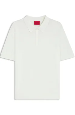 Knit polo with covered placket