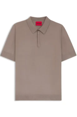 Knit polo with covered placket