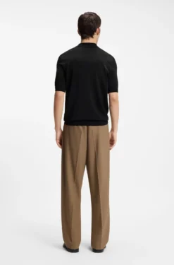 Knit polo with zipped neck