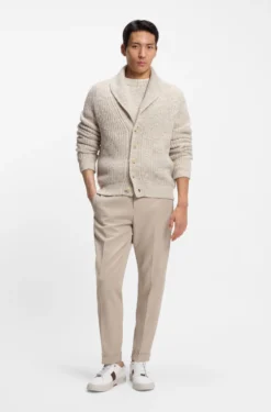 Knitted cardigan in cashmere and wool
