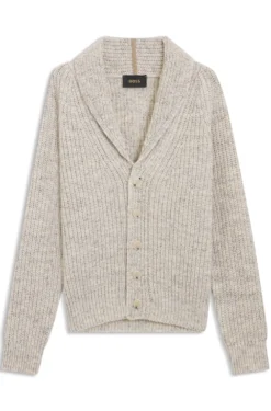 Knitted cardigan in cashmere and wool