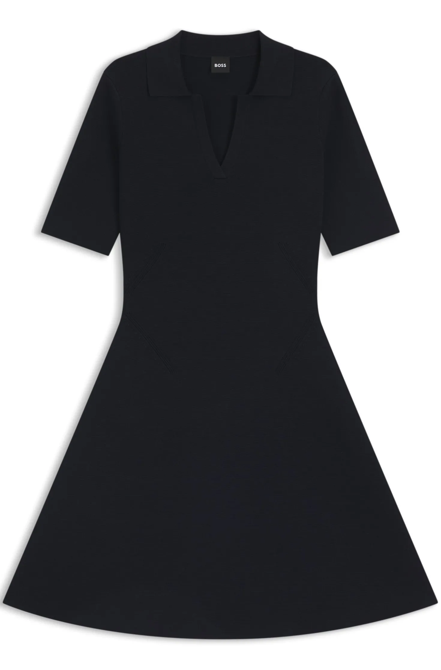 Knitted dress with skipper collar