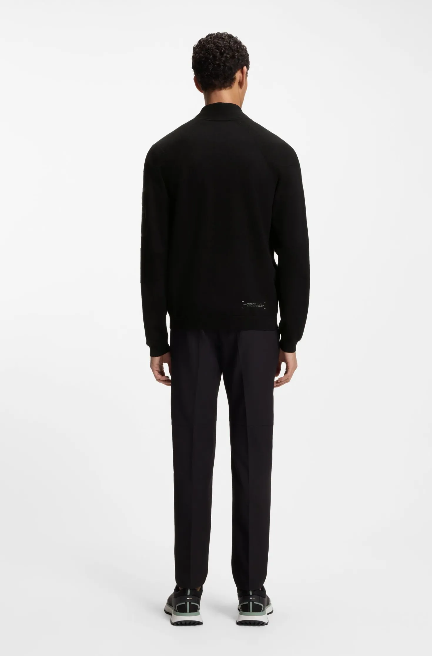 Knitted hybrid jacket with waffle fabric