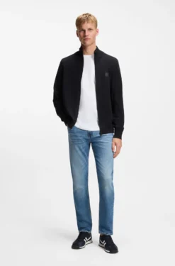Knitted jacket in cotton and cashmere