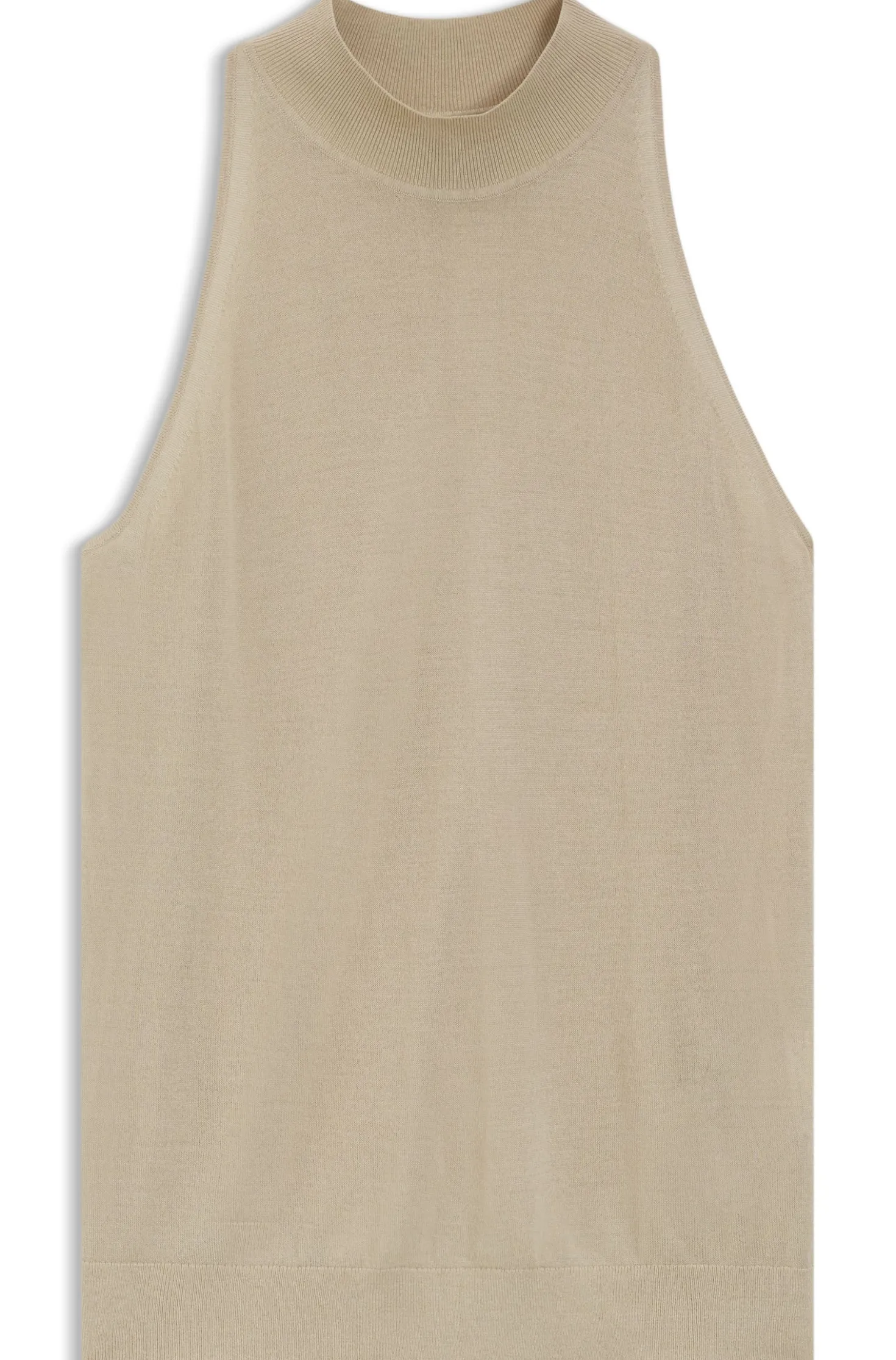 Knitted mock-neck top in superfine yarn