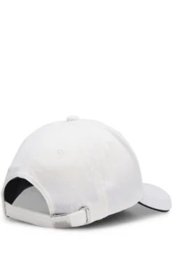 Knitted-piqué six-panel cap with embroidered logo