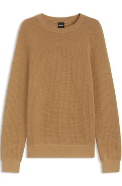 Knitted sweater in cotton and virgin wool