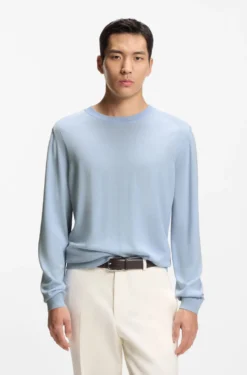 Knitted sweater in wool, silk and cashmere