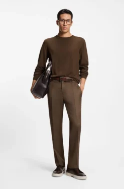 Knitted sweater in wool, silk and cashmere