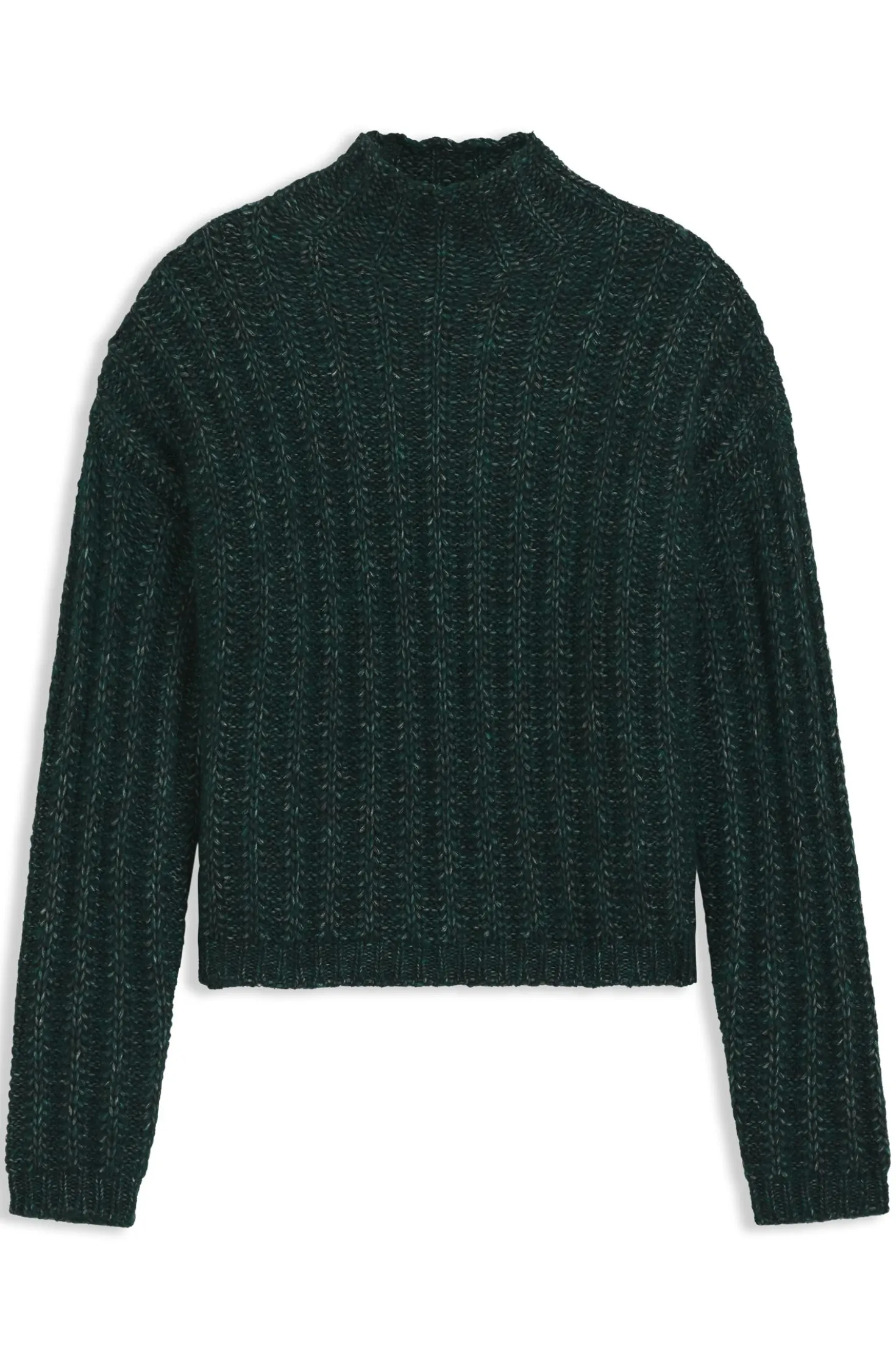 Knitted sweater with ribbed structure