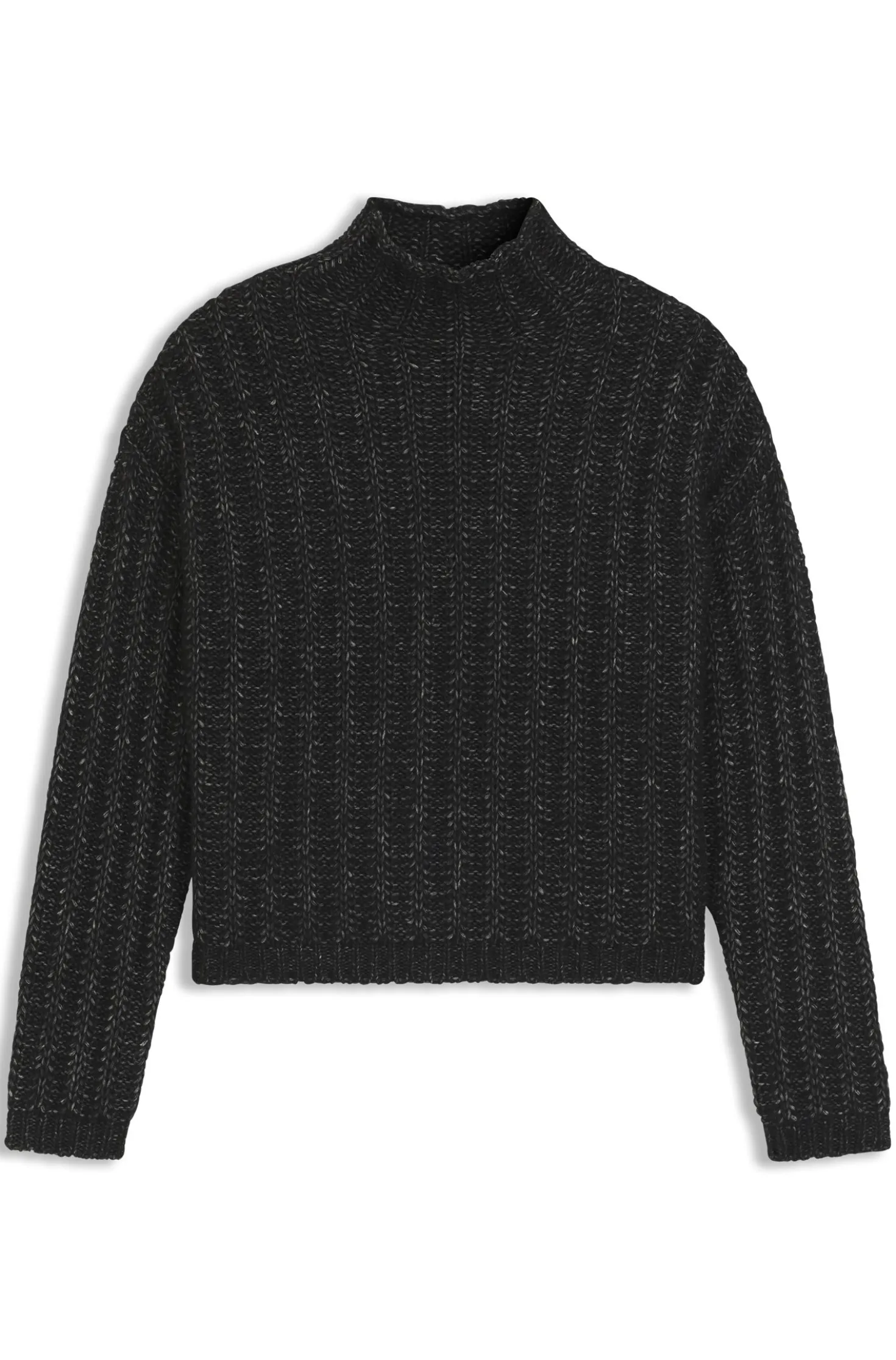 Knitted sweater with ribbed structure