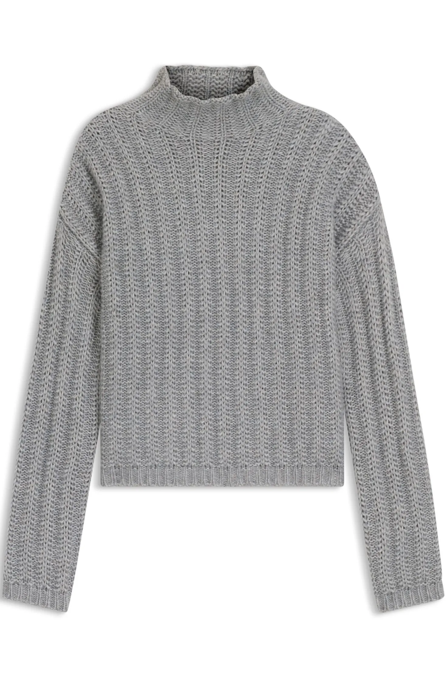 Knitted sweater with ribbed structure