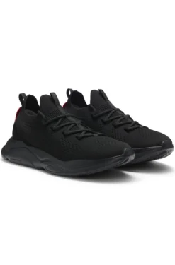 Knitted trainers with logo-embossed EVA sole