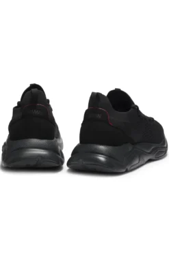 Knitted trainers with logo-embossed EVA sole