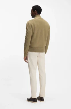 Knitted-wool jacket with quilted front
