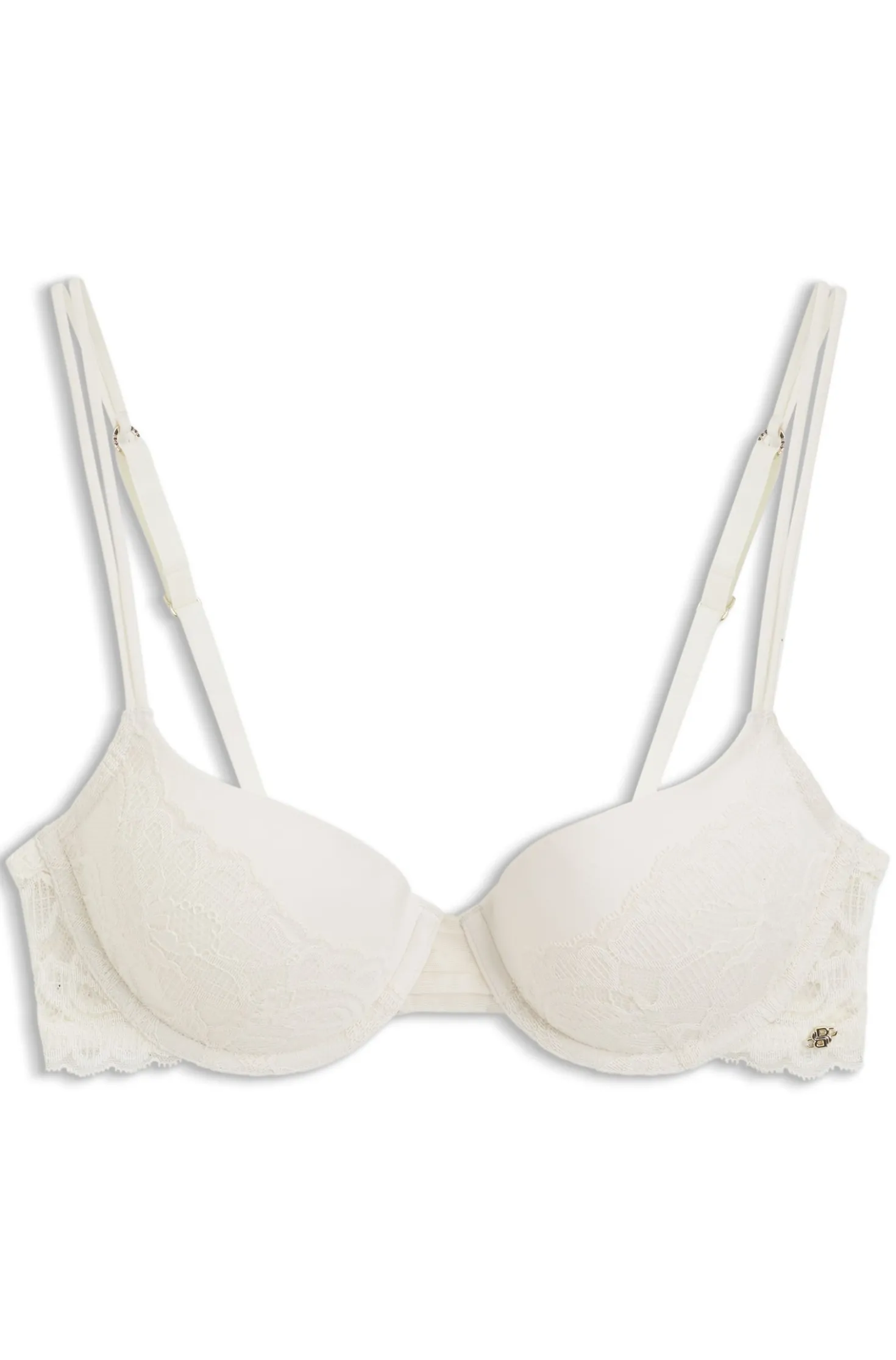 Lace underwire bra with double straps