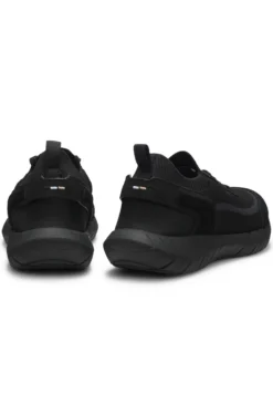 Lace-up suede trainers with a knit sock