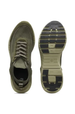 Lace-up suede trainers with a knit sock