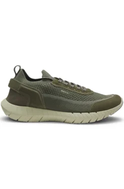Lace-up suede trainers with a knit sock
