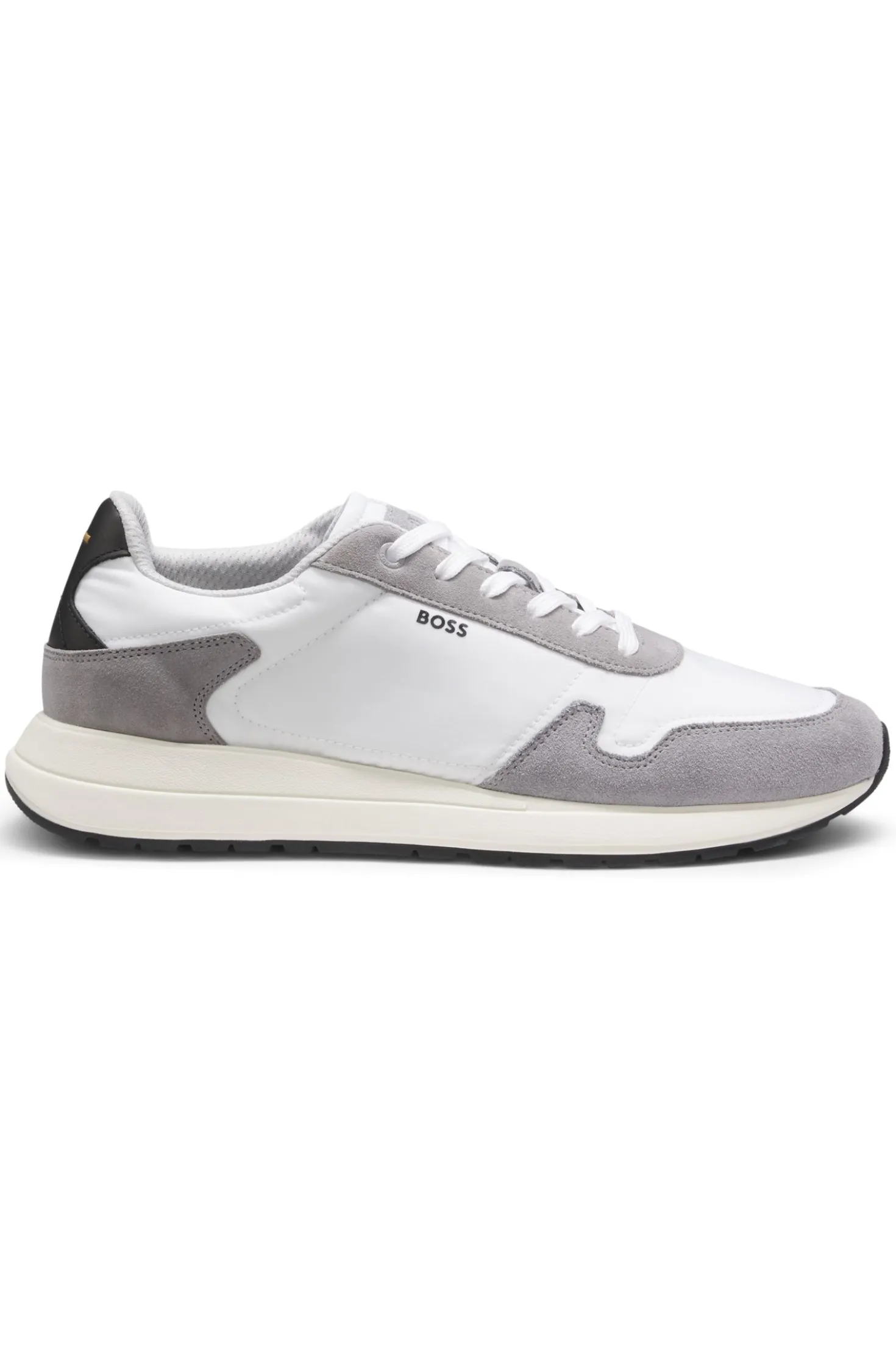Lace-up trainers in lightweight fabric with suede trims