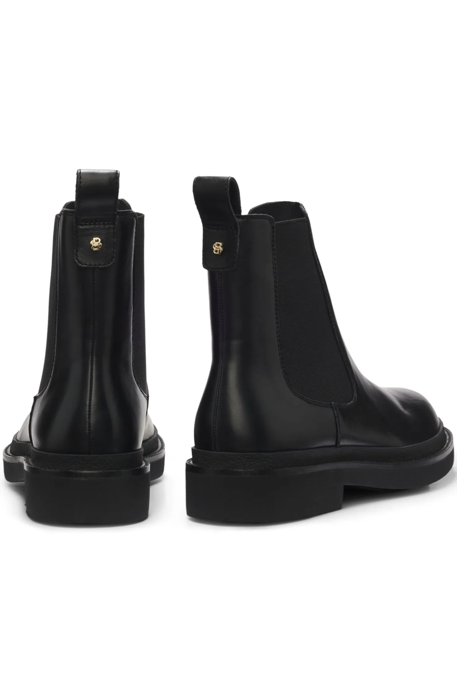 Leather Chelsea boots with gold-tone Double B monogram