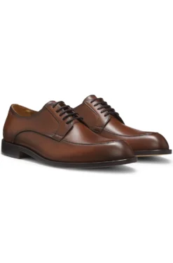 Leather Derby shoes with embossed logo