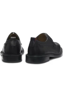Leather Derby shoes with logo tab