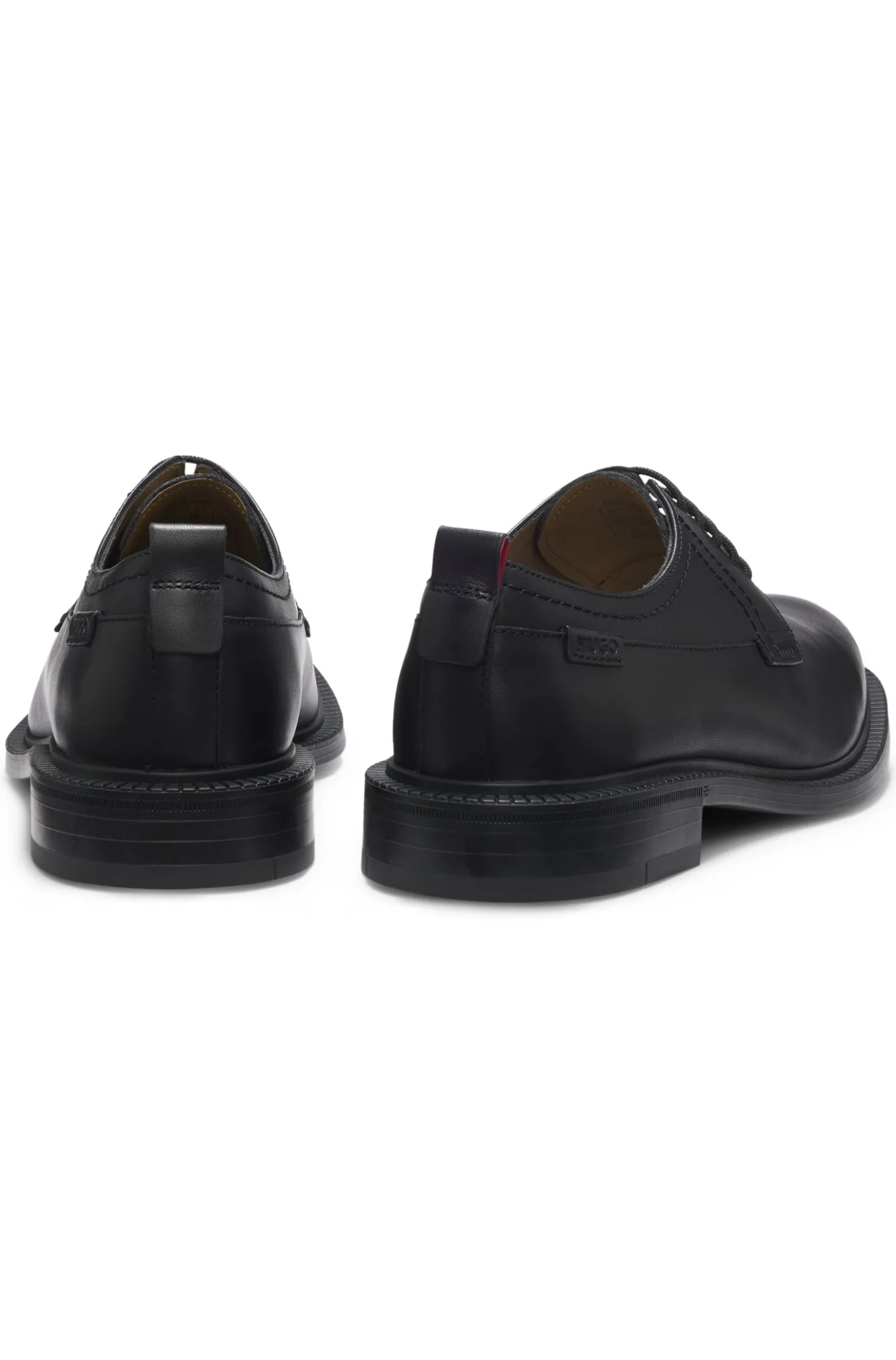 Leather Derby shoes with logo tab