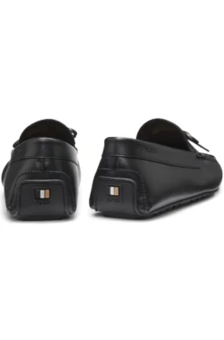 Leather driver moccasins with bow trim