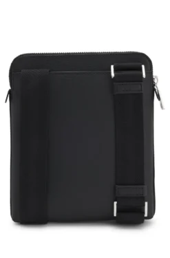 Leather envelope bag with embossed logo