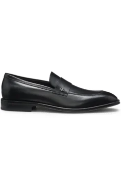 Leather loafers with Double B monogram trim