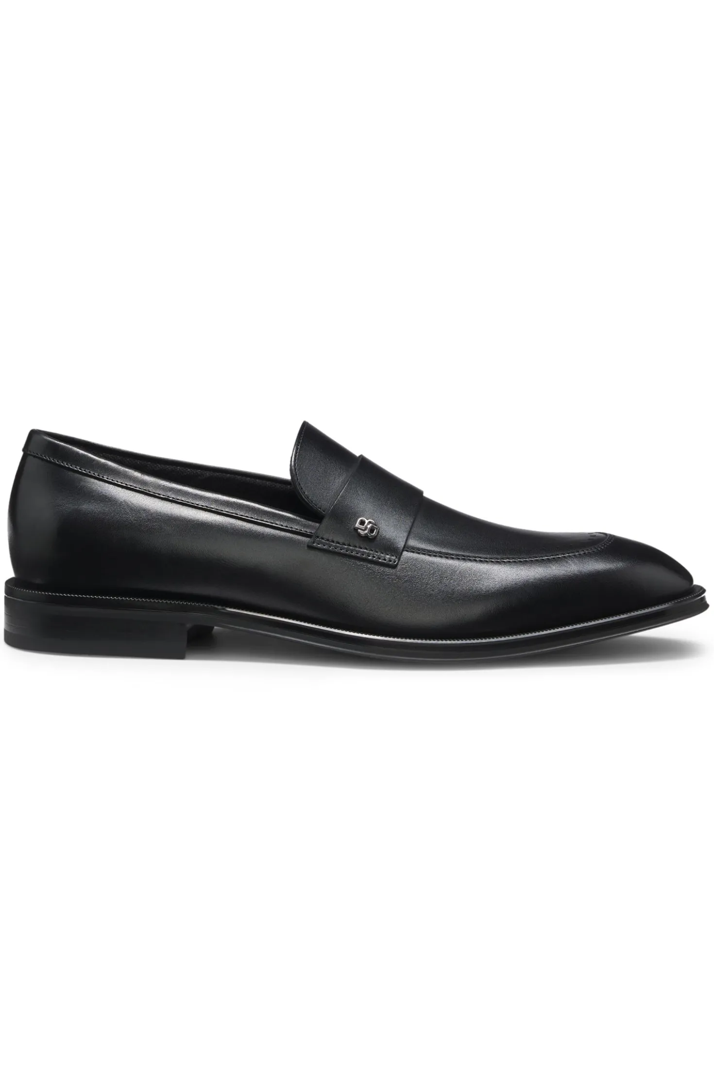 Leather loafers with Double B monogram trim