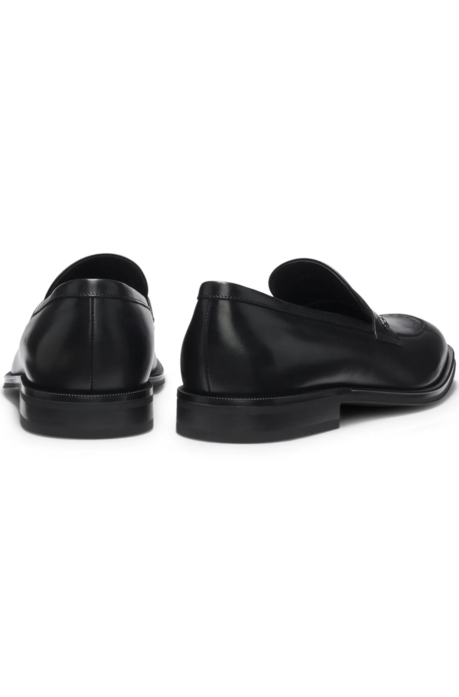 Leather loafers with Double B monogram trim