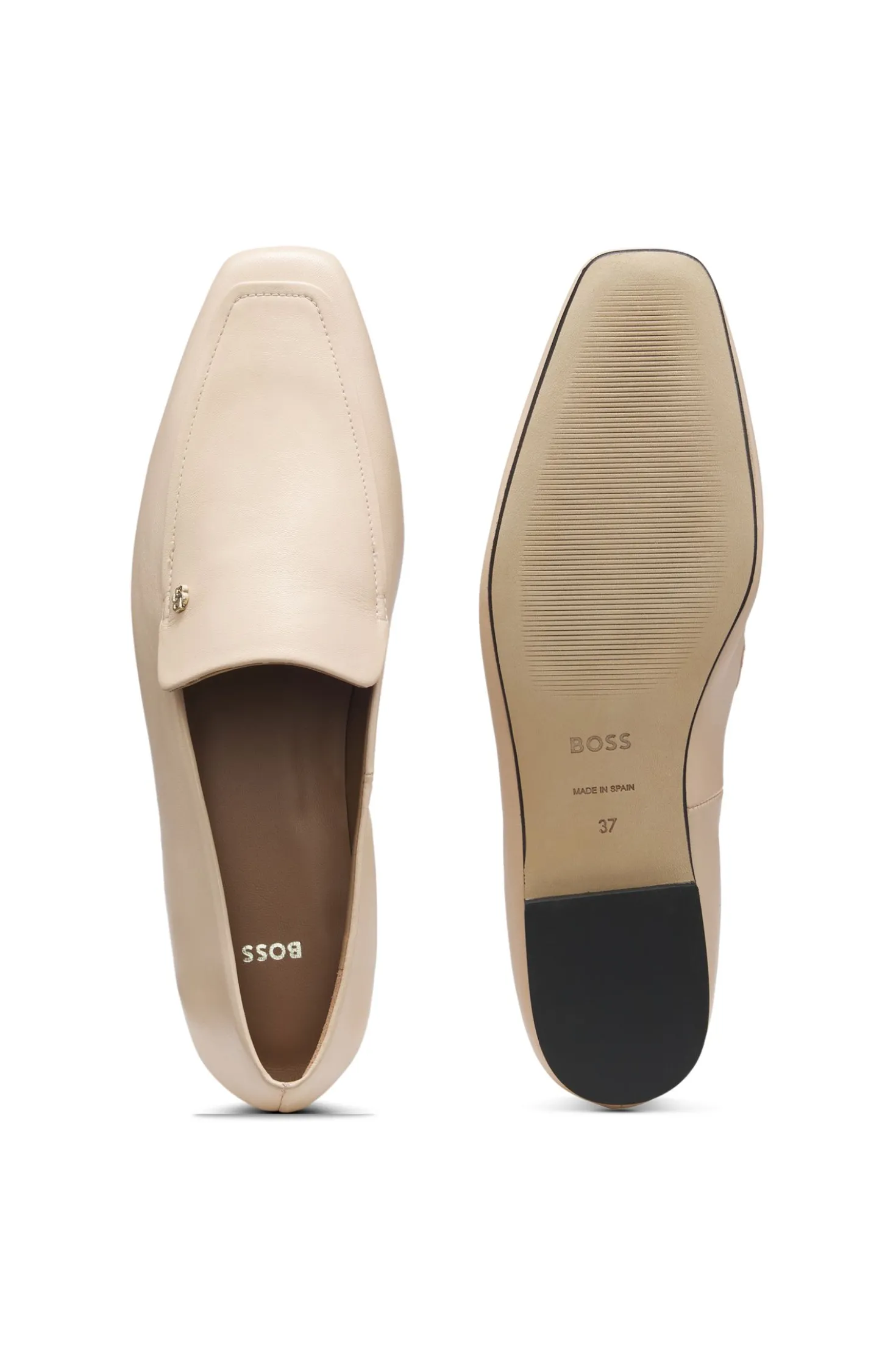 Leather loafers with Double B monogram trim