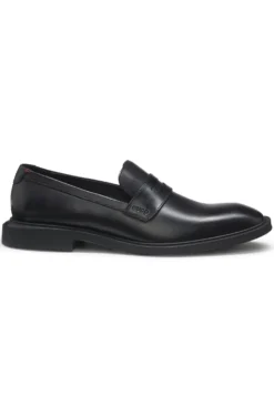 Leather loafers with penny trim