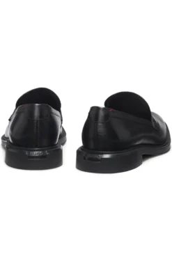 Leather loafers with penny trim
