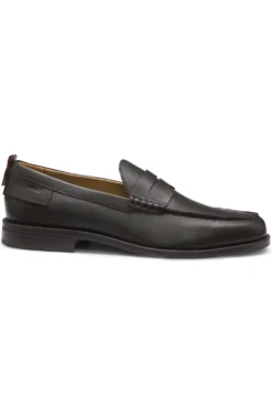 Leather loafers with penny trim
